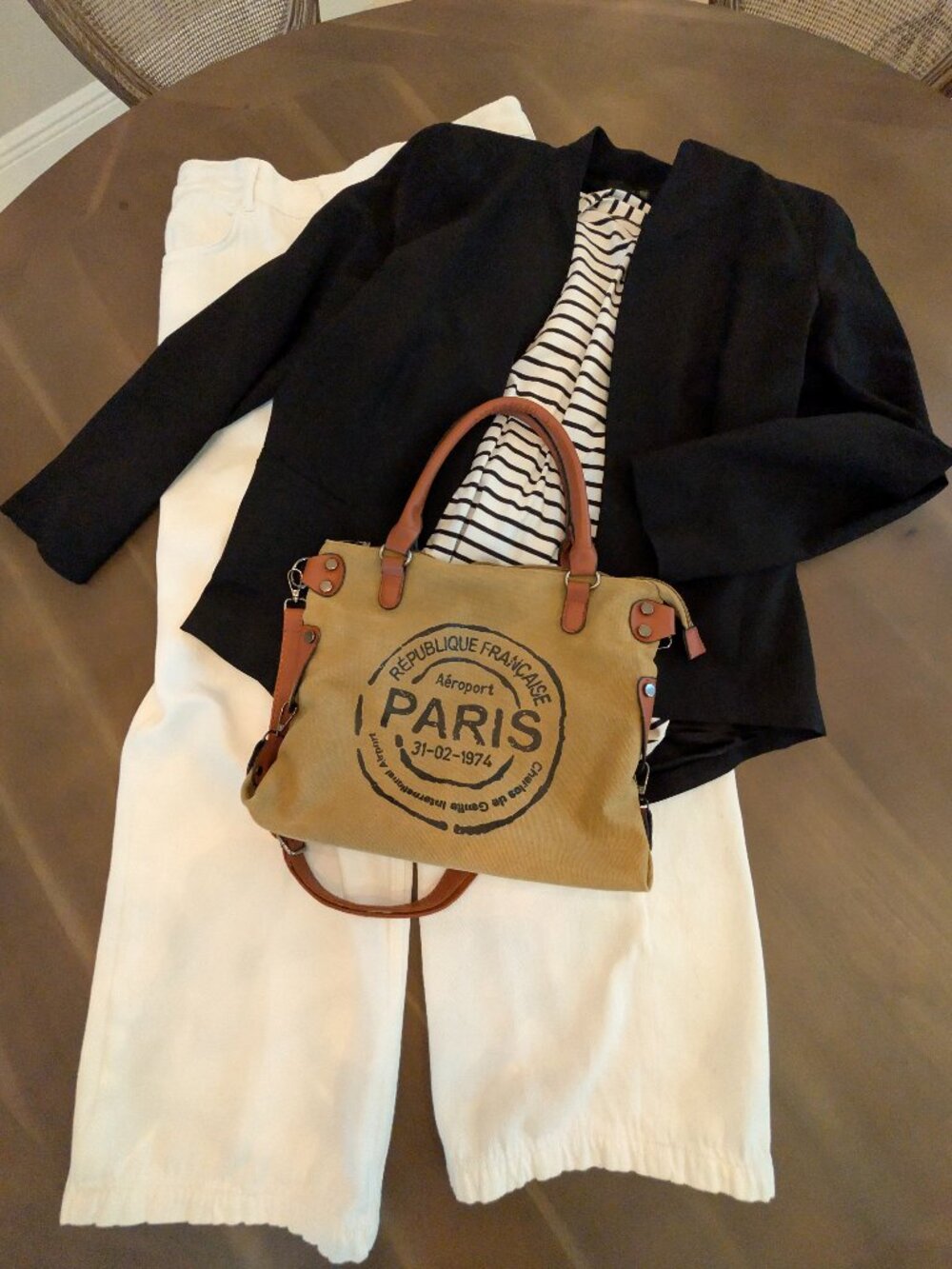 Paris-inspired canvas tote